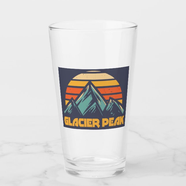 Gletscher-Gipfel Retro Türkis Glas (Vorderseite)
