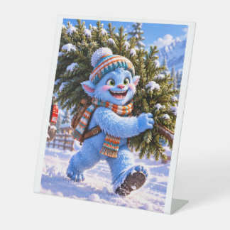 Gletscher Grinch & Weihnachtsbaum-Feiertagspodest Sockelschild