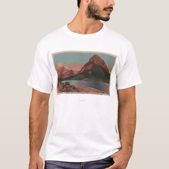 Gletscher, M.Ü. - Ansicht von Grinnell Mt. u. T-Shirt (Vorderseite)