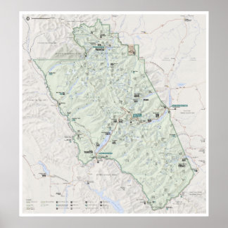 Gletscher (Montana) Kartenplakat Poster