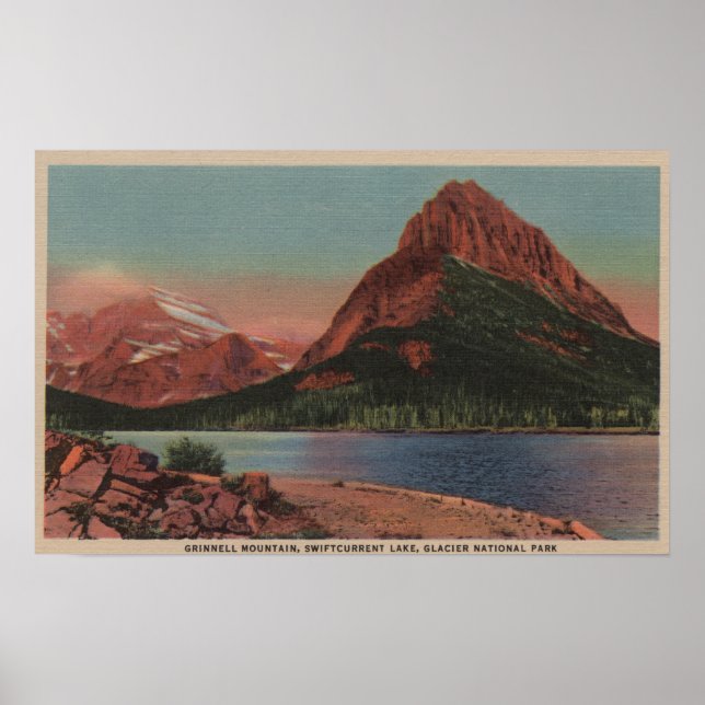 Gletscher, MT - Ansicht von Grinnell Mt. & Swiftcu Poster (Vorne)