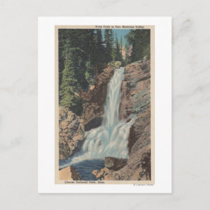 Gletscher, MT - Ansicht von Trick Falls & Medicine Postkarte