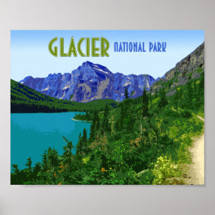 Gletscher-Nationalpark Montana Vintage Poster