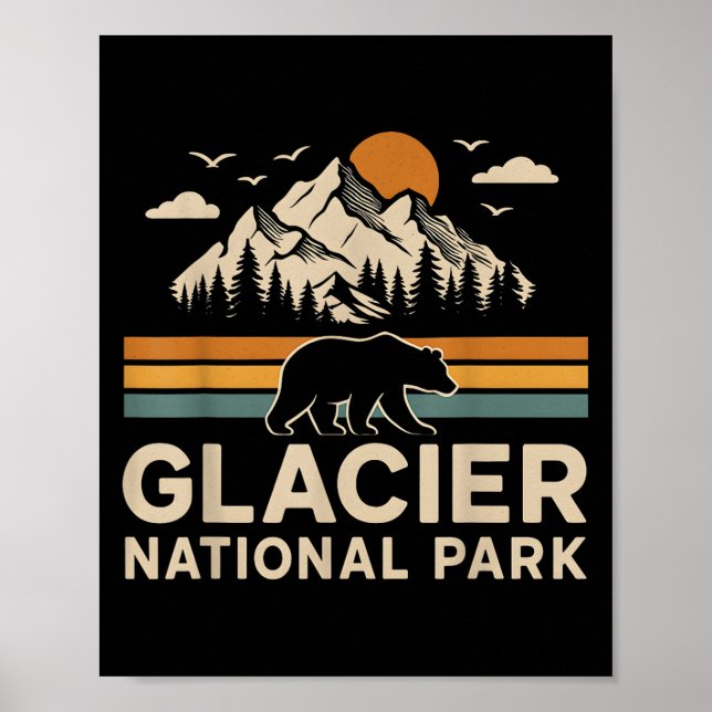 Gletscher Nationalpark Montana Wandern neben dem W Poster (Vorne)