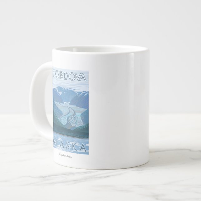 Gletscher Scene - Cordova, Alaska Jumbo-Tasse (Vorderseite Links)