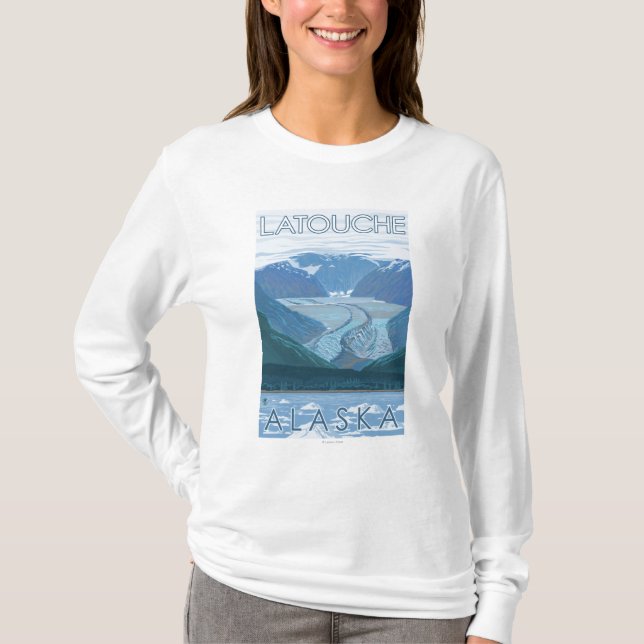 Gletscher-Szene - Latouche, Alaska T-Shirt (Vorderseite)