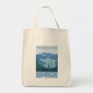 Gletscher-Szene - Petersburg, Alaska Tragetasche