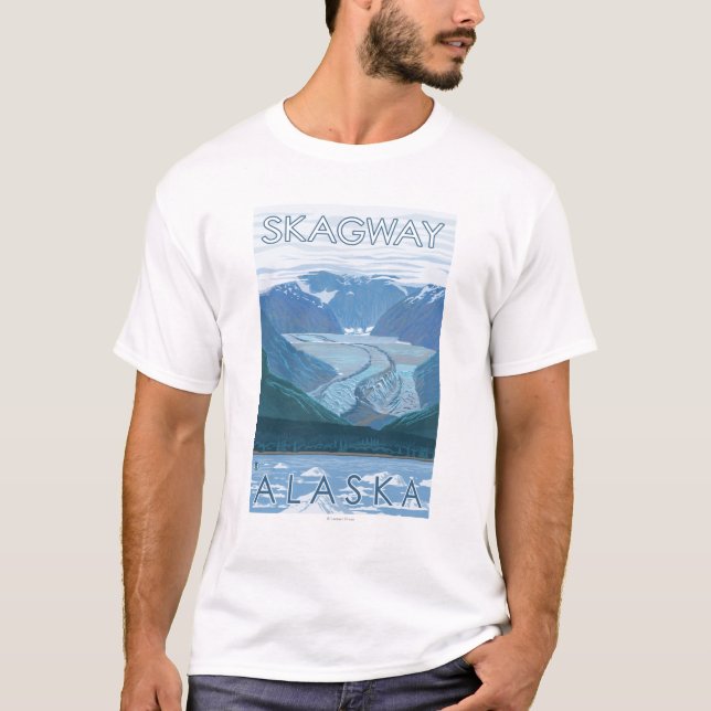 Gletscher-Szene - Skagway, Alaska T-Shirt (Vorderseite)