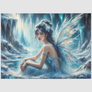 Gletscherblüten-Eisfee Winterfantasie-Decoupage Seidenpapier