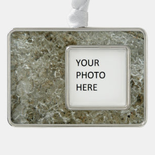 Gletschereis Abstrakte Naturstruktur Rahmen-Ornament Silber