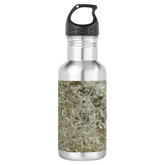 Gletschereis Abstrakte Naturstruktur Trinkflasche (Vorderseite)
