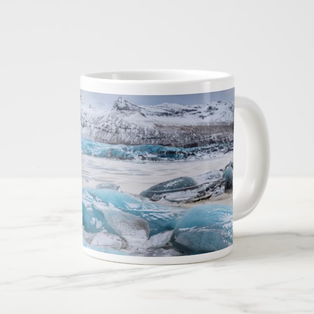 Gletschereislandschaft, Island Jumbo-Tasse (Vorderseite Rechts)