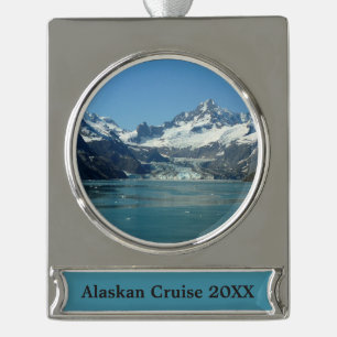 Gletschergewässer von Alaska Gefüttert Banner-Ornament Silber