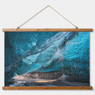 Gletscherhöhle   Nationalpark Vatnajoekull, Island Wandteppich Mit Holzrahmen
