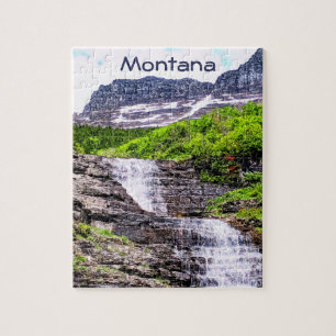 Gletschermelt Wasserfälle Rocky Mountains Puzzle