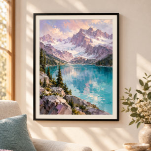 Gletschersee Chromatic Art Print Poster