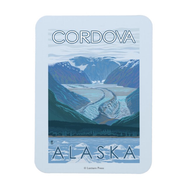 Gletscherszene - Cordova, Alaska Magnet (Vertikal)