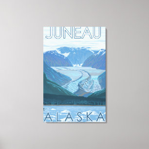 Gletscherszene - Juneau, Alaska Leinwanddruck