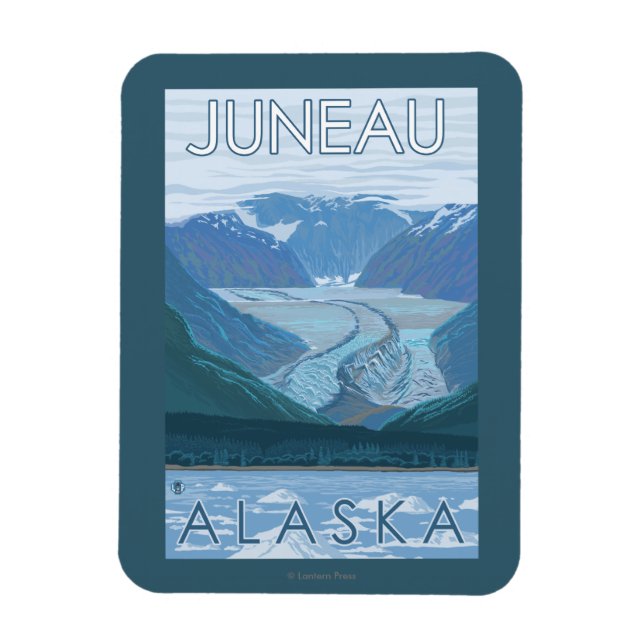 Gletscherszene - Juneau, Alaska Magnet (Vertikal)