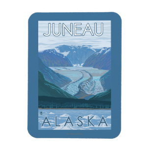 Gletscherszene - Juneau, Alaska Magnet