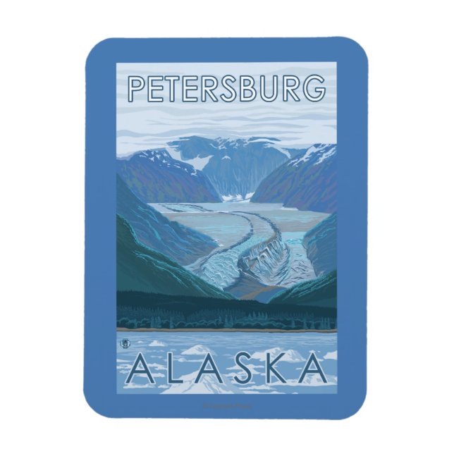 Gletscherszene - Petersburg, Alaska Magnet (Vertikal)