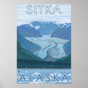 Gletscherszene - Sitka, Alaska Poster