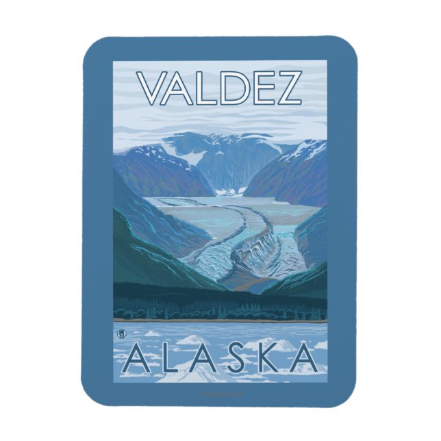 Gletscherszene - Valdez, Alaska Magnet (Vertikal)