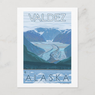 Gletscherszene - Valdez, Alaska Postkarte