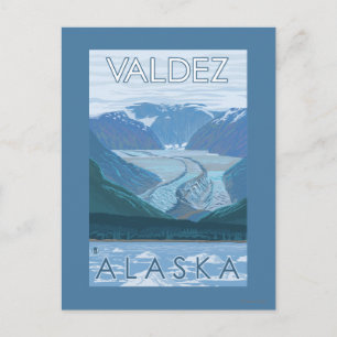Gletscherszene - Valdez, Alaska Postkarte