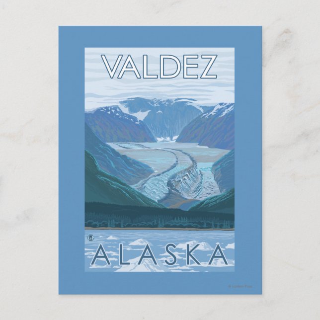 Gletscherszene - Valdez, Alaska Postkarte (Vorderseite)