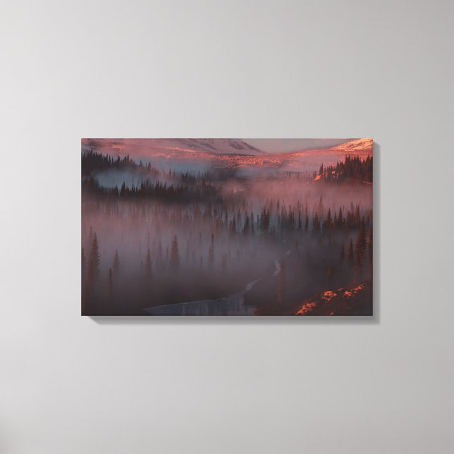 Gletschertal (Sonnenaufgang) Leinwanddruck (Vorderseite)