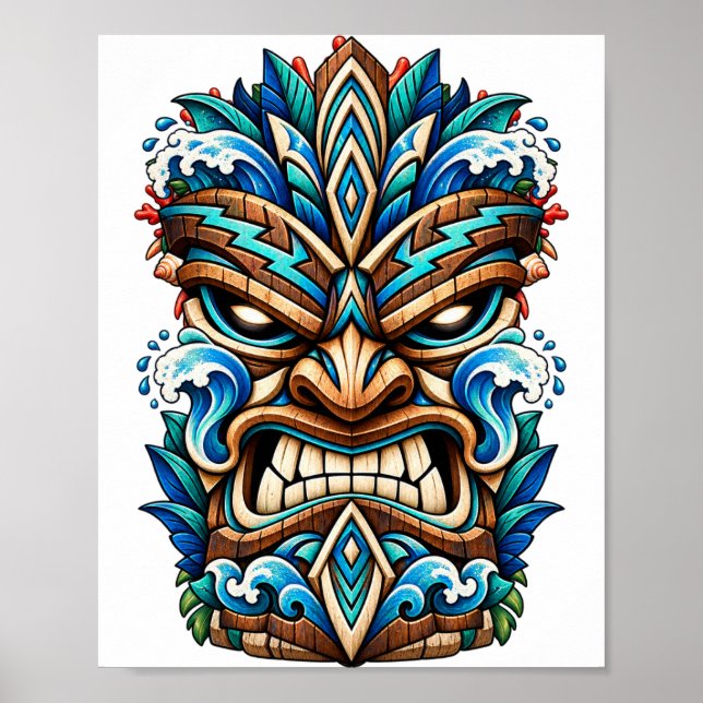 Gletscherwelle Tiki Poster (Vorne)
