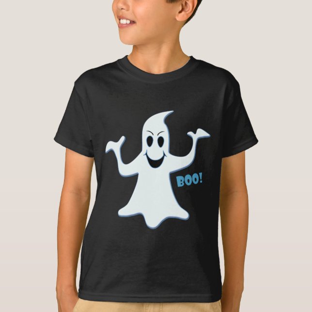 Gleuchtender GHOST Boo! Design T-Shirt (Vorderseite)