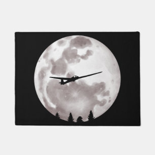 Glider Flugzeug Pilot Vollmond Fußmatte