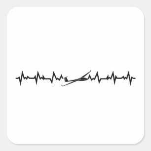 Glider Pilot   Glider Flight School Geschenk Quadratischer Aufkleber