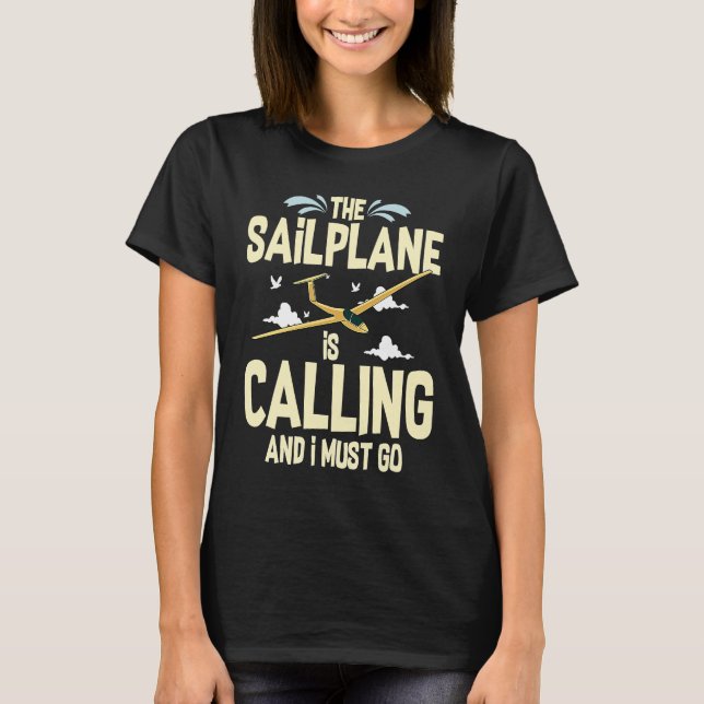 Glider Plane Pilot Flying Sailplane Training Fligh T-Shirt (Vorderseite)