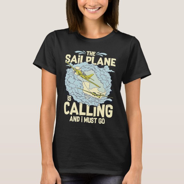 Glider Plane Pilot Flying Sailplane Training Fligh T-Shirt (Vorderseite)