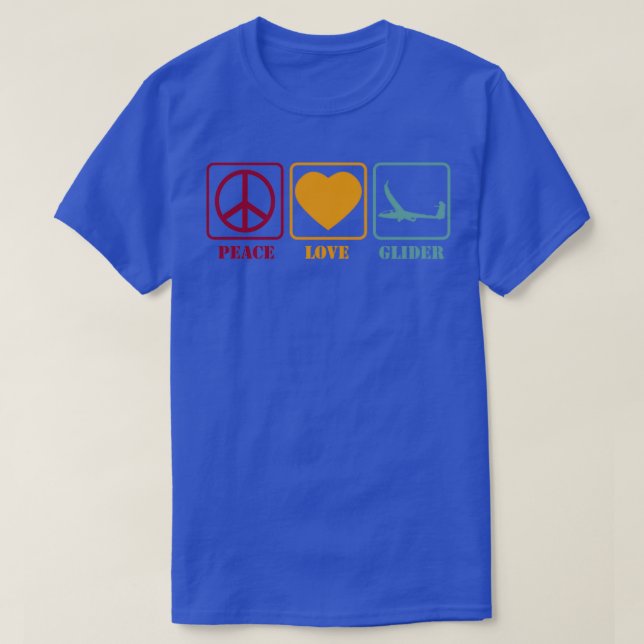 Glider Soaring Gliding Peace Liebe Retro Geschenk  T-Shirt (Design vorne)