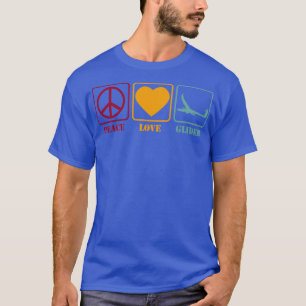 Glider Soaring Gliding Peace Liebe Retro Geschenk  T-Shirt