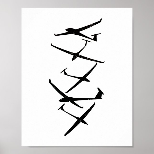 Gliders | Gliderpiloten Thermalquellen in die Höhe Poster (Vorne)