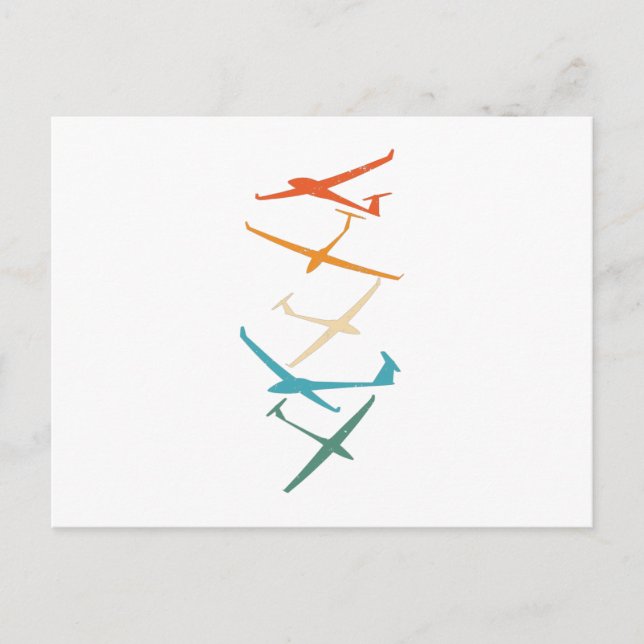 Gliders | Gliderpiloten Thermalquellen in die Höhe Postkarte (Vorderseite)