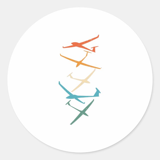 Gliders | Gliderpiloten Thermalquellen in die Höhe Runder Aufkleber (Vorderseite)