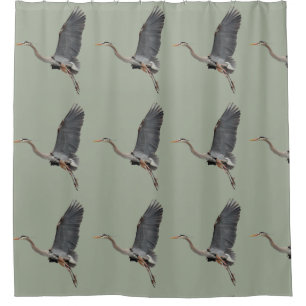Gliding Great Blue Heron Wildlife Design Duschvorhang