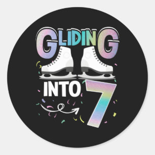 Gliding in 7 Ice Skaten Abbildung Skaten Runder Aufkleber
