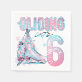"Gliding into 6th year Skaten Party Serviette