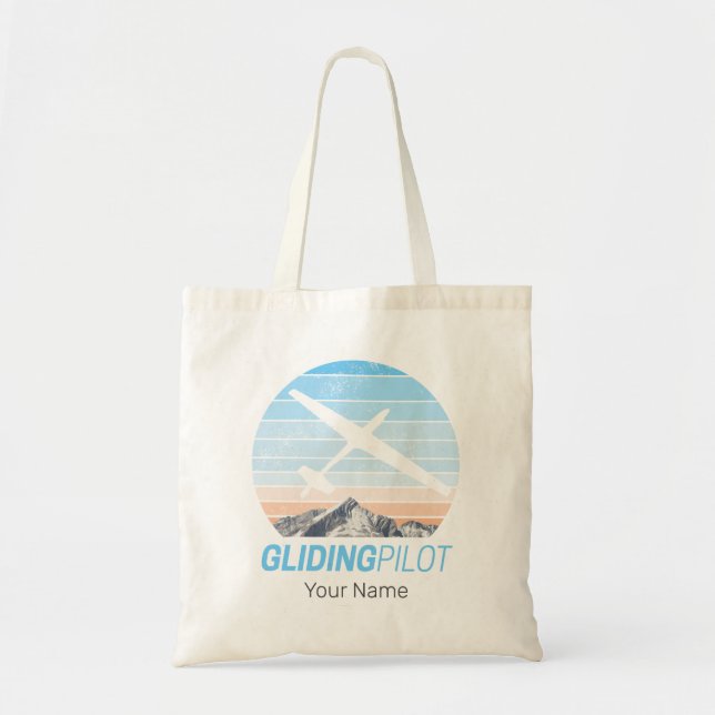 Gliding Pilot Vintag Aviator Sonnenflugzeug Tragetasche (Vorne)