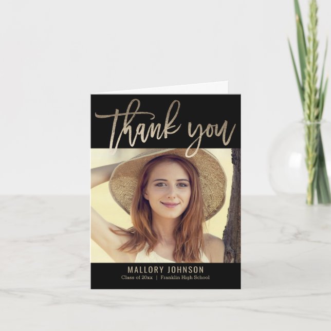 Glimmer-Abschluss gebürstet Danke Karte (Vorderseite)