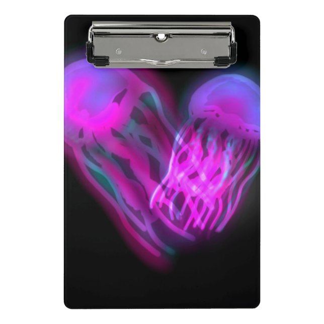 Glimmer Quallen Lila Mini Klemmbrett (Vorderseite)