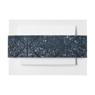 Glimmerndes Navy Grunge Dunkler Saphirblauer Dam Einladungsbanderole