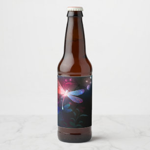 Glimmerne Rote Libelle Bierflaschenetikett